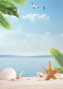 Palm Beach with Seashells