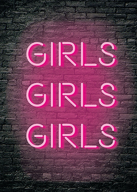 Girls Neon Poster