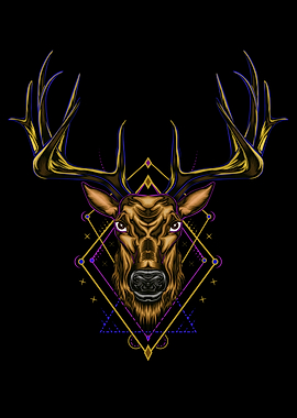 Deer head illustration