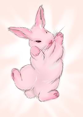 Cute pink rabbit