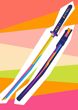 Japan Sword Katana Pop Art