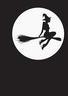 witch moon and broom