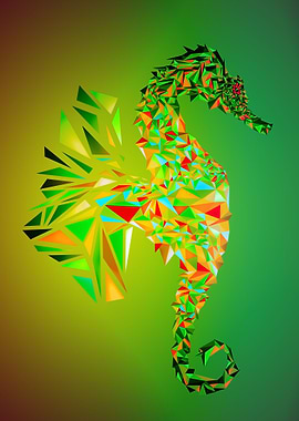 Colorful Abstract Seahorse