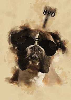 Funny Dog Wall Art Boxer