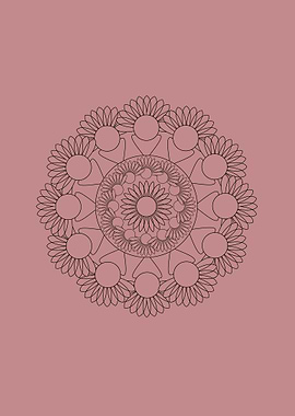Mandala on red background