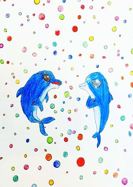 Dolphins with Bubbles