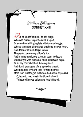Shakespeare Sonnet 23