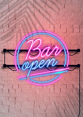 Neon Bar Open Decoration