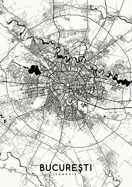 Bucuresti map white