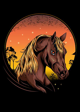 horse head illustration
