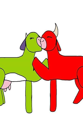 Koko and Wilson kissing