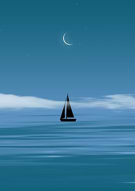 Midnight Sailboat