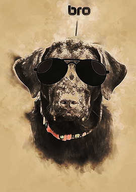 dog wall art Flat coated