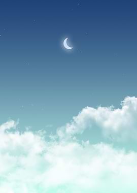 Moon above the clouds