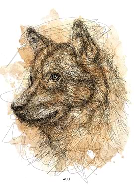 Wolf scribble