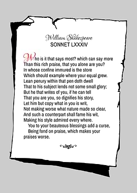 Shakespeare Sonnet 84