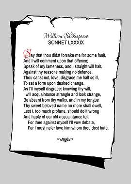 Shakespeare Sonnet 89
