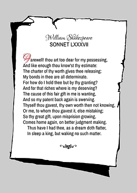 Shakespeare Sonnet 87