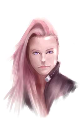 Girl with pink hair