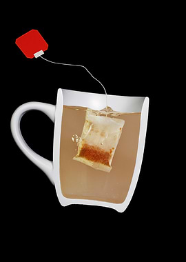 Tea bag in a cup