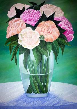 Peonies on the sunlight