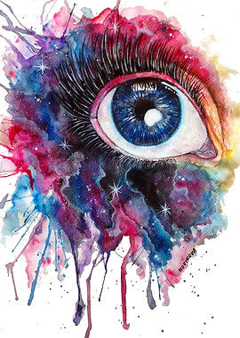 Cosmic Watercolor Eye