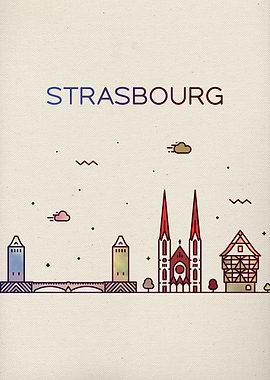 Strasbourg City Skyline