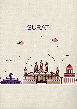 Surat India City Skyline