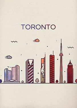 Toronto City Skyline Art