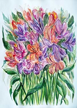 Spring flowers watercolor
