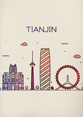 Tianjin China City Skyline