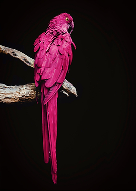 pink parrot poster