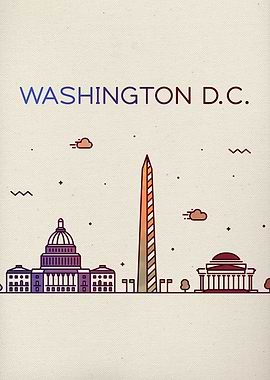 Washington DC City Skyline
