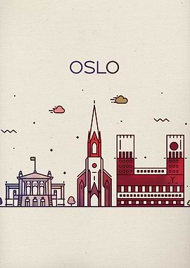 Oslo Norway City Skyline