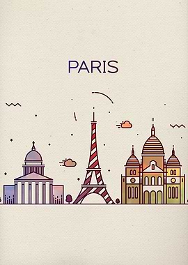 Paris France City Skyline