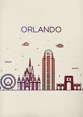 Orlando City Skyline Art