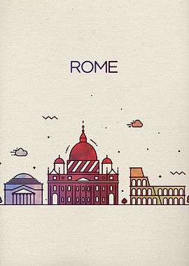 Rome Italy City Skyline