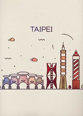 Taipei Taiwan City Skyline