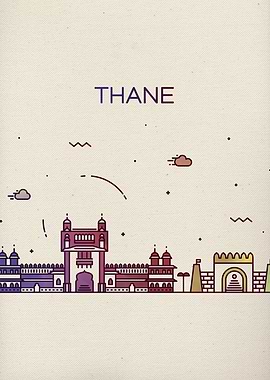 Thane India City Skyline