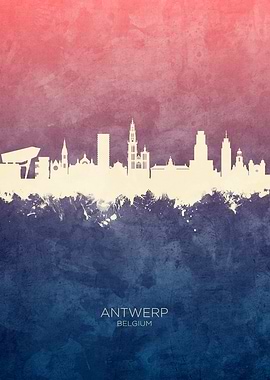 Antwerp Belgium Skyline