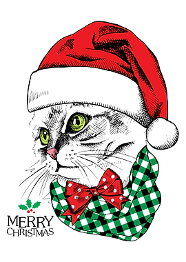 Meowy Christmas Cute Cat