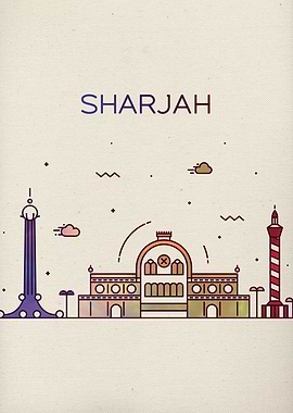 Sharjah UAE City Skyline