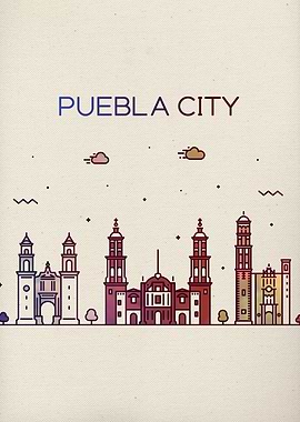 Puebla Mexico City Skyline