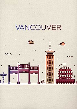 Vancouver City Skyline Art