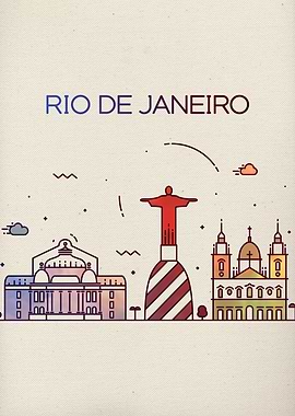 Rio De Janeiro Skyline Art