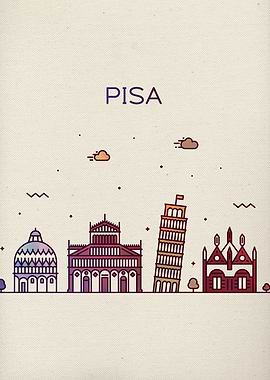 Pisa Italy City Skyline