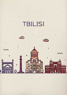 Tbilisi City Skyline Art