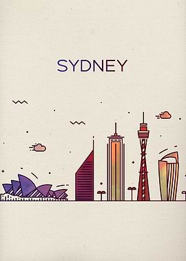 Sydney City Skyline Art