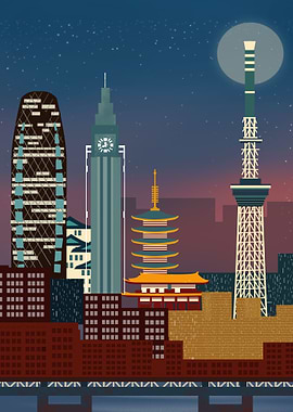 Tokyo City Skyline Japan