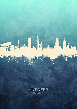 Antwerp Belgium Skyline